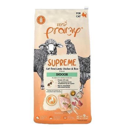 [ยกกระสอบ 10 ถุง] Pramy Supreme อาหารเม็ดแมว พรามี่ ซูพรีม สูตรพรีเมียม โปรตีนสูง Meat First Ingredient ทุกช่วงวัย