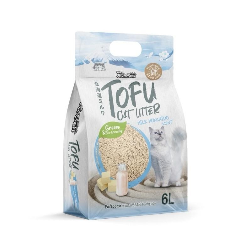 [6 ลิตร] Pettosan เพ็ทโตะซัง ทรายแมวเต้าหู้ Premium Tofu Cat Litter 6 ลิตร ทรายจับก้อนเร็ว 7 กลิ่น