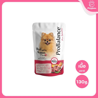 [ยกโหล 12 ซอง] ProBalance Dog Pouch อาหารเปียกสุนัข โปรบาลานซ์ โภชนาการครบถ้วน ขนาดซอง 130 กรัม