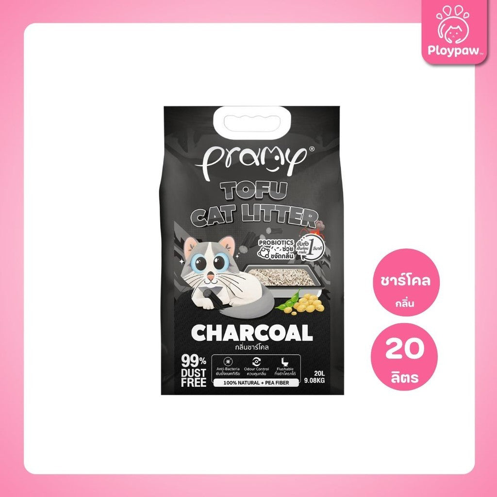 [20 ลิตร] Pramy ทรายแมวเต้าหู้ Dust Free 99% จับตัวเร็ว 1 วิ ทิ้งชักโครกได้ ทรายแมวไร้ฝุ่น โปรไบโอติก 20L 8 กลิ่น (Tofu)