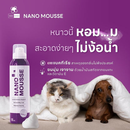 Nano Mousse มูสอาบแห้ง โฟมอาบน้ำแห้ง ลดกลิ่นตัว ไม่ต้องล้างน้ำ หอม ขนาด 190 ml.