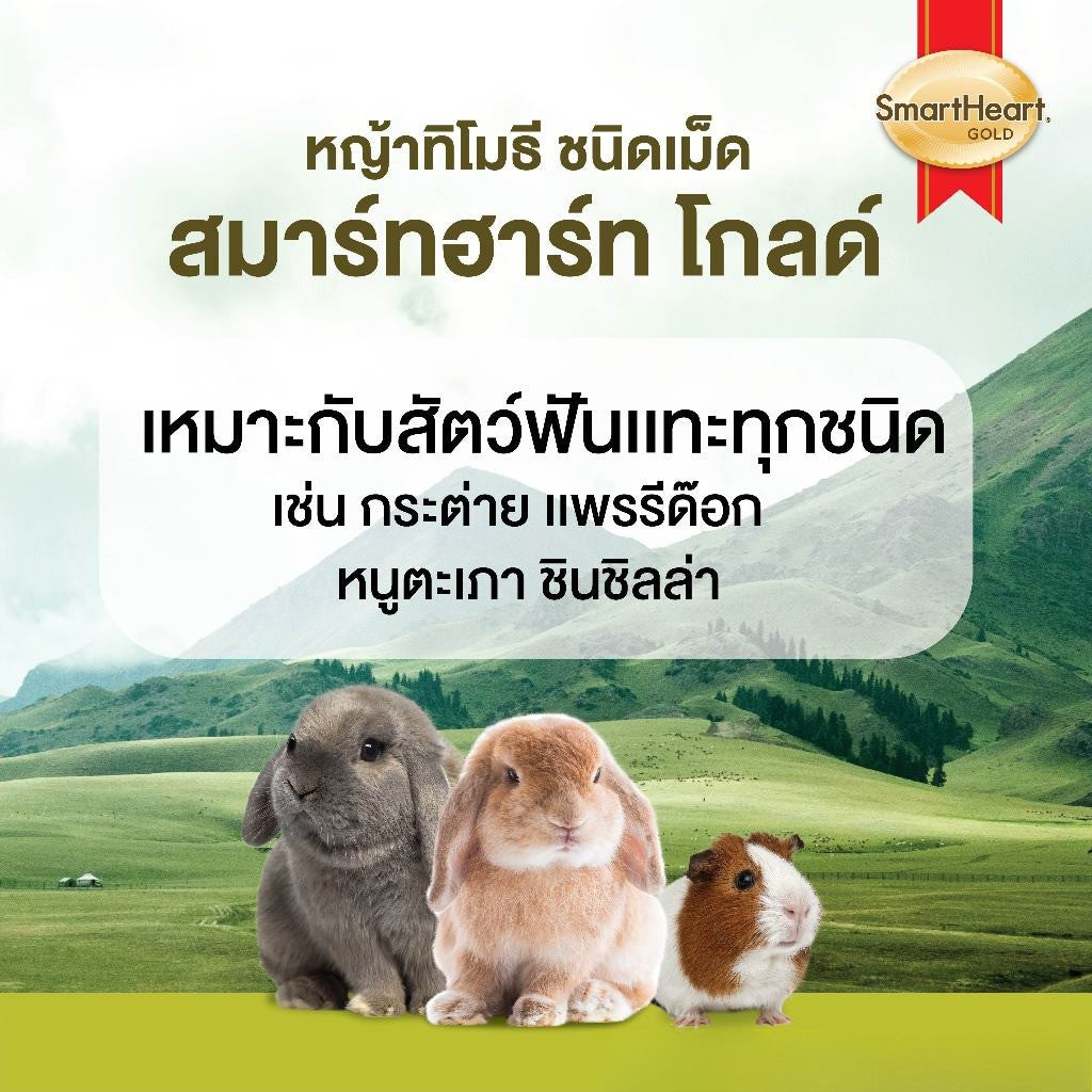 [500g.] สมาร์ทฮาร์ท โกลด์ หญ้ากระต่าย หญัาทิโมธี หญ้าอัลฟาฟ่า ชนิดเม็ด 500 กรัม / SmartHeart Gold Timothy Pellet 500g