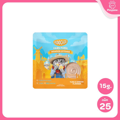 [แพ็ค 25 ซอง] Moochie Fairy Purée ขนมแมวเลีย มูชี่ เนื้อครีมมี่ ขนาดซอง 15 กรัม
