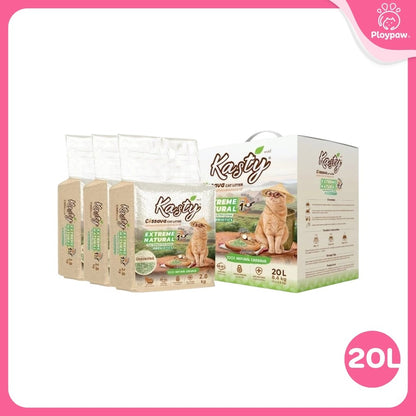 [20 ลิตร] Kasty Extreme ทรายแมวเต้าหู้ เก็บกลิ่นพิเศษ ฝุ่นน้อย จับตัวเป็นก้อนเร็ว Tofu Cat Litter ขนาด 20 ลิตร