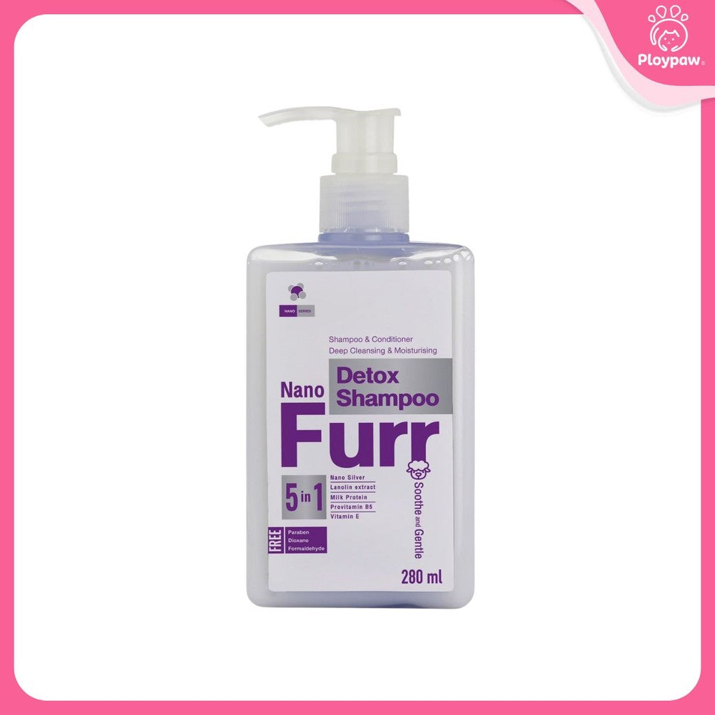 Nano Furr Detox Shampoo แชมพู ลดกลิ่นตัวสัตว์เลี้ยง ขนาด 280 ml.