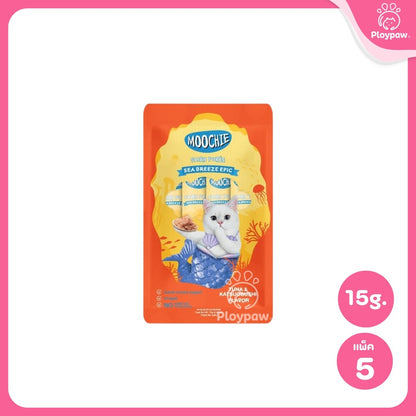 [แพ็ค 5 ซอง] Moochie Fairy Purée ขนมแมวเลีย มูชี่ เนื้อครีมมี่ ขนาดซอง 15 กรัม
