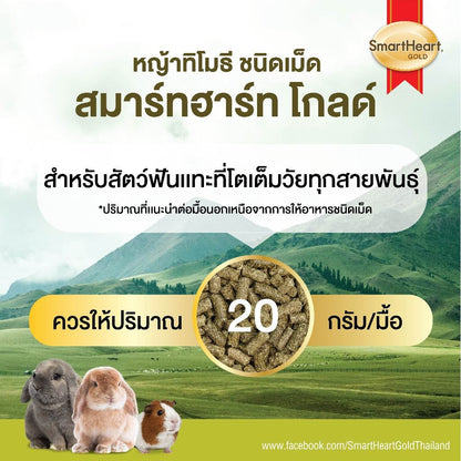 [500g.] สมาร์ทฮาร์ท โกลด์ หญ้ากระต่าย หญัาทิโมธี หญ้าอัลฟาฟ่า ชนิดเม็ด 500 กรัม / SmartHeart Gold Timothy Pellet 500g