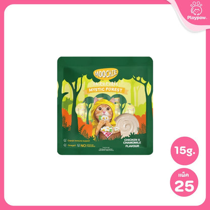 [แพ็ค 25 ซอง] Moochie Fairy Purée ขนมแมวเลีย มูชี่ เนื้อครีมมี่ ขนาดซอง 15 กรัม
