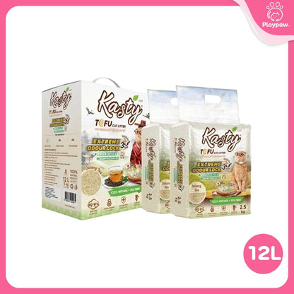 [12 ลิตร] Kasty Extreme ทรายแมวเต้าหู้ เก็บกลิ่นพิเศษ ฝุ่นน้อย จับตัวเป็นก้อนเร็ว Tofu Cat Litter ขนาด 12 ลิตร