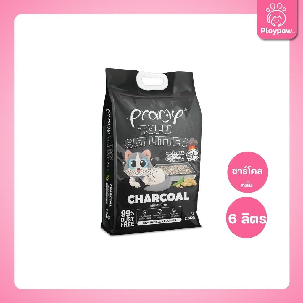 [6 ลิตร] Pramy ทรายแมวเต้าหู้ Dust Free 99% จับตัวเร็ว 1 วิ ทิ้งชักโครกได้ ทรายแมวไร้ฝุ่น โปรไบโอติก 6L 8 กลิ่น (Tofu)