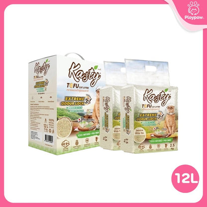 [12 ลิตร] Kasty Extreme ทรายแมวเต้าหู้ เก็บกลิ่นพิเศษ ฝุ่นน้อย จับตัวเป็นก้อนเร็ว Tofu Cat Litter ขนาด 12 ลิตร