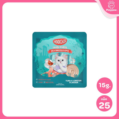 [แพ็ค 25 ซอง] Moochie Fairy Purée ขนมแมวเลีย มูชี่ เนื้อครีมมี่ ขนาดซอง 15 กรัม