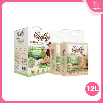 [12 ลิตร] Kasty Extreme ทรายแมวเต้าหู้ เก็บกลิ่นพิเศษ ฝุ่นน้อย จับตัวเป็นก้อนเร็ว Tofu Cat Litter ขนาด 12 ลิตร