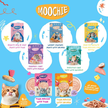อาหารเปียกแมวมูชี่ [ยกลัง 48 ซอง] Moochie Pouch เพาซ์ โภชนาการครบถ้วน สำหรับแมวเด็ก แมวโต แมวสูงวัย ขนาด 70 กรัม(g.)