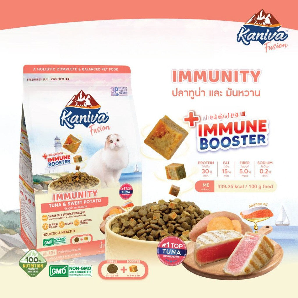 Kaniva Fusion [1kg.] Cat food อาหารแมว คานิว่าฟิวชั่น พร้อม Kaniva Booster สูตรพิเศษเฉพาะคานิว่า สำหรับแมว 4 เดือนขึ้นไป