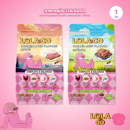 [1 กก.] อาหารสุนัขโลล่าแอนด์โค Lola&Co อาหารสุนัขแบบเม็ด ขนาด 1 กก. (Dry Dog Food, โลล่าแอนด์โค)