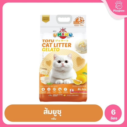 [6 ลิตร] OKIKO โอกิโกะ ทรายแมวเต้าหู้ ชนิดแท่ง รุ่น Gelato มี 4 กลิ่น ขนาด 6 ลิตร(L.)(Cat Litter,Okiko,Tofu)