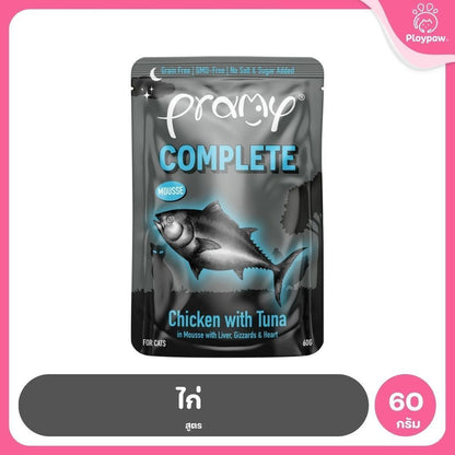 [ยกลัง 48 ซอง] Pramy อาหารเปียกแมวพรามี่ สูตร Complete & Balance รวม 12 สูตร ขนาด 60 กรัม(Cat Wet Food,Balance,Complete)