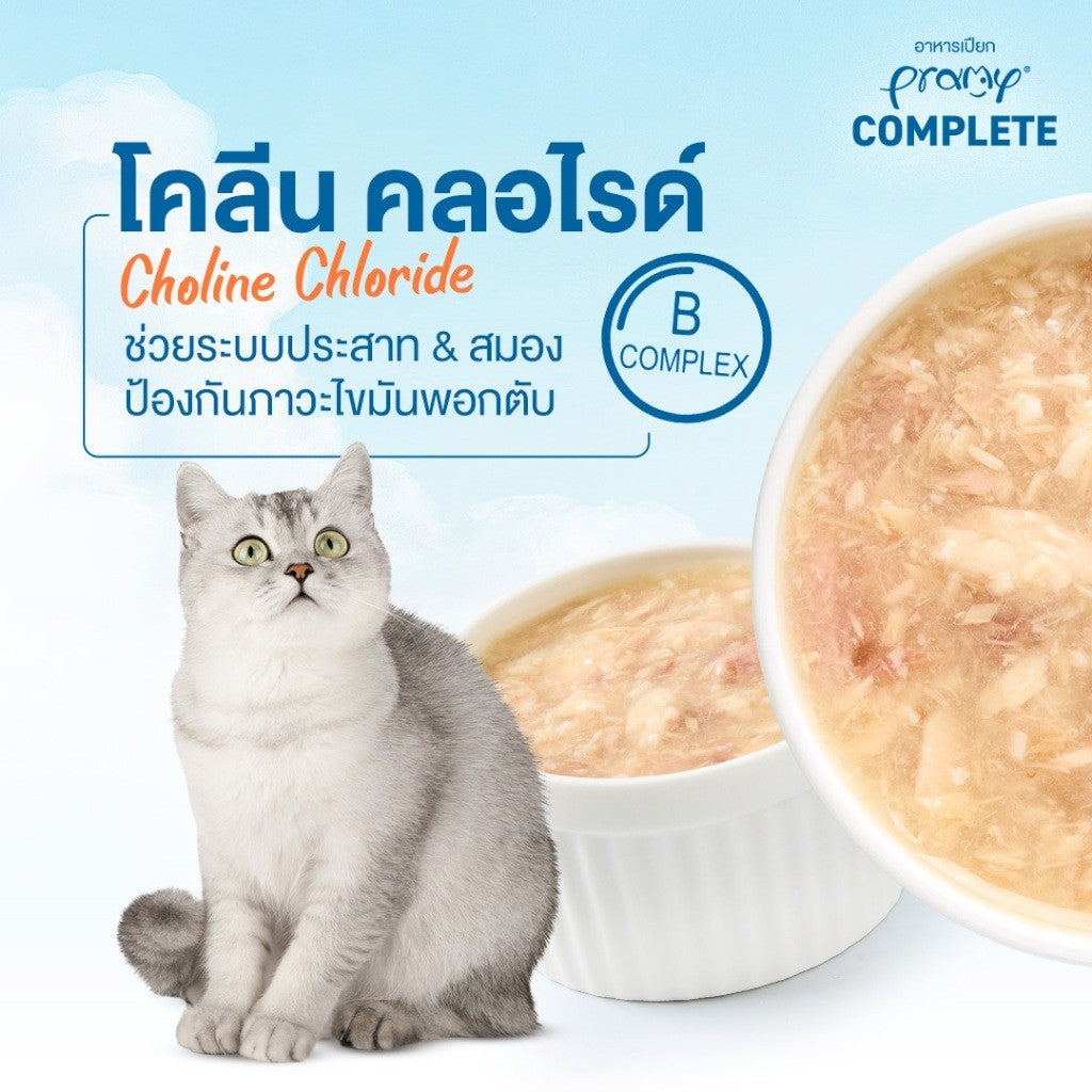 [1 ซอง] Pramy อาหารเปียกแมวพรามี่ สูตร Complete & Balance รวม 12 สูตร ขนาด 60 กรัม (Cat Wet Food,Pramy,Balance,Complete)