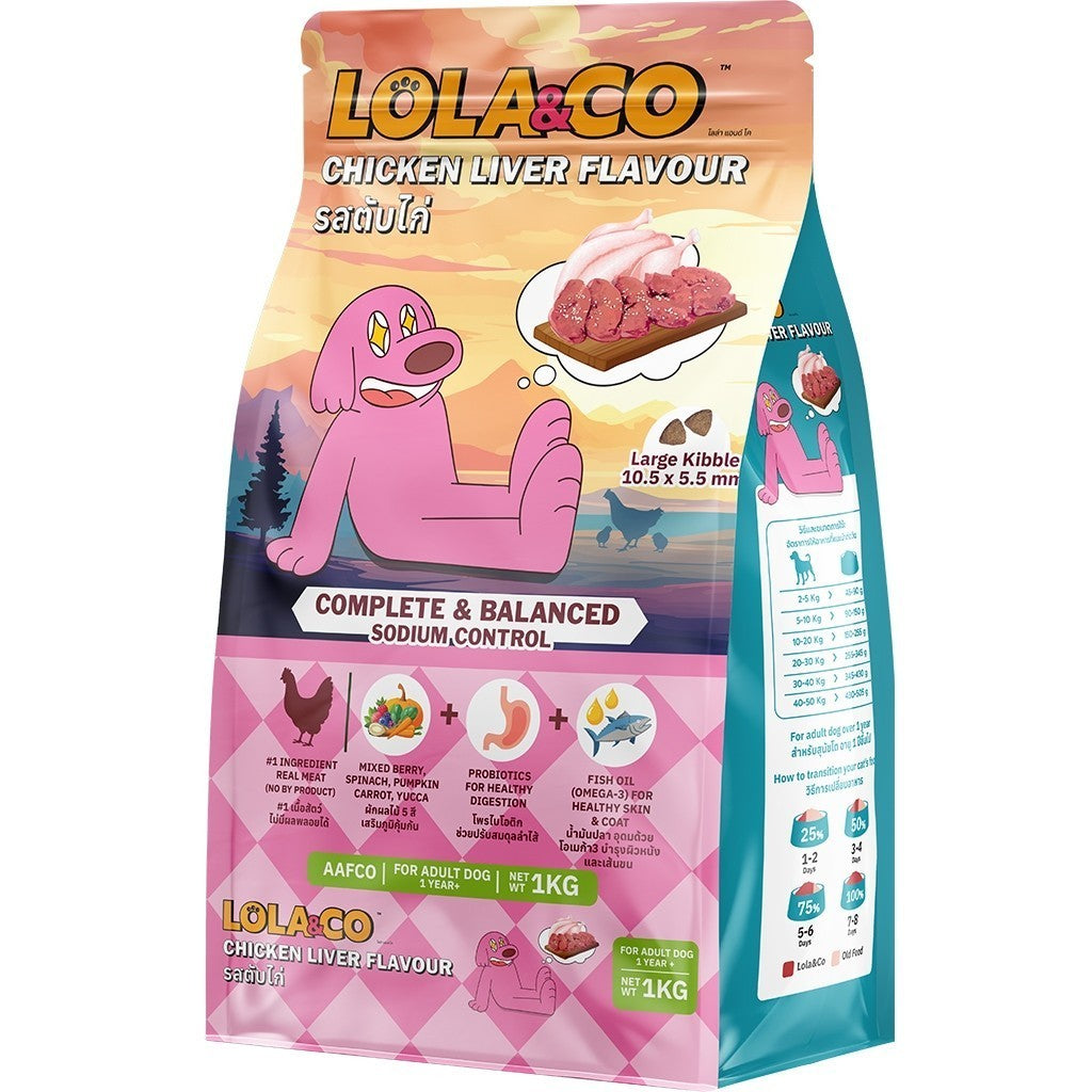 [ยกลัง 8*1 กก.] อาหารสุนัขโลล่าแอนด์โค Lola&Co อาหารสุนัขแบบเม็ด ขนาด 1 กก. (Dry Dog Food, โลล่าแอนด์โค)