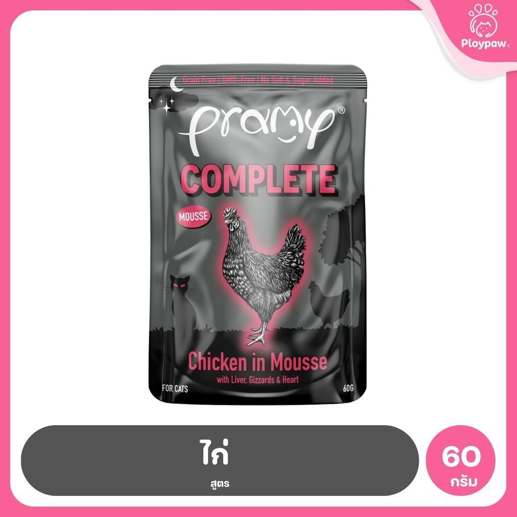 [ยกโหล 12 ซอง] Pramy อาหารเปียกแมวพรามี่ สูตร Complete & Balance รวม 12 สูตร ขนาด 60 กรัม(Cat Wet Food,Balance,Complete)