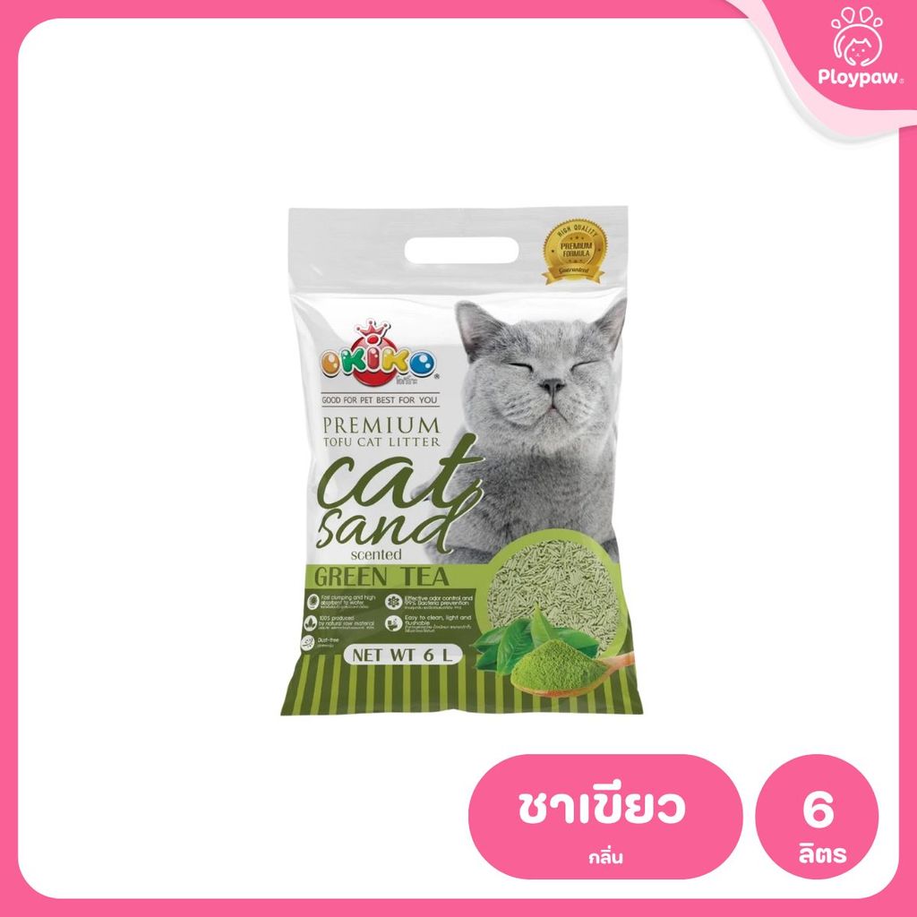 OKIKO [6 ลิตร] Premium Tofu Cat Litter ทรายแมวเต้าหู้ธรรมชาติ จับก้อนไว ควบคุมกลิ่นดีเยี่ยม ขนาด 6 ลิตร