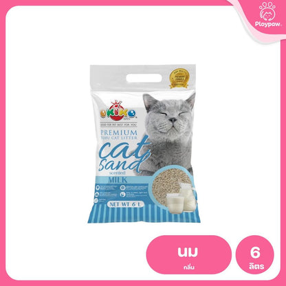OKIKO [6 ลิตร] Premium Tofu Cat Litter ทรายแมวเต้าหู้ธรรมชาติ จับก้อนไว ควบคุมกลิ่นดีเยี่ยม ขนาด 6 ลิตร