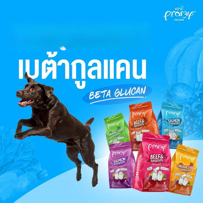 Pramy For Dogs [ยกลัง 8 ถุง*1-1.3 กก.] อาหารสุนัขพรามี่ ปราศจากผลพลอยได้ ผักและผลไม้ 5 สี อาหารเม็ด ขนาด 1-1.3 กก.