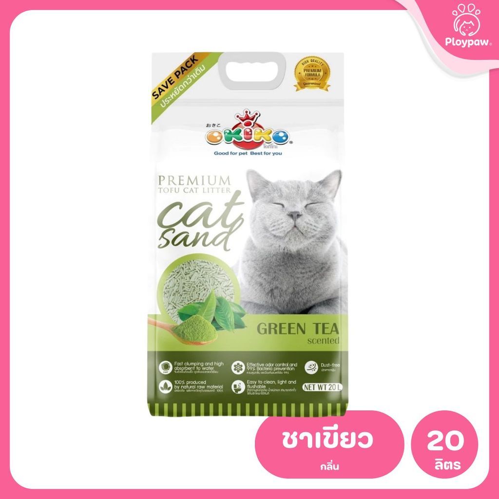 OKIKO [6 ลิตร] Premium Tofu Cat Litter ทรายแมวเต้าหู้ธรรมชาติ จับก้อนไว ควบคุมกลิ่นดีเยี่ยม ขนาด 6 ลิตร