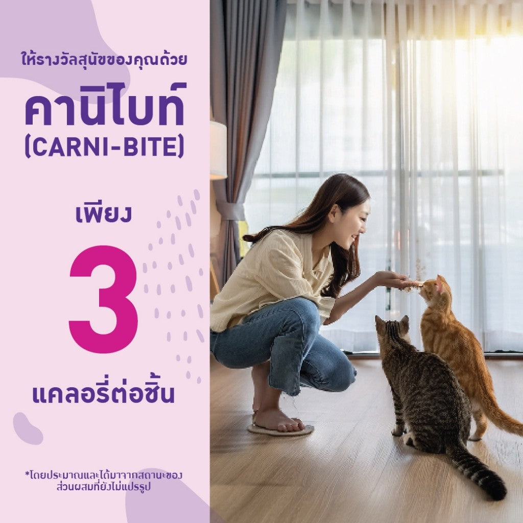 Kelly&Co's เคลลี่แอนด์โค คาร์นิไบท์ (Carni-bite) ขนมฟรีซดรายแบบนิ่มเพื่อสุขภาพ สำหรับแมว ขนาด 10 กรัม