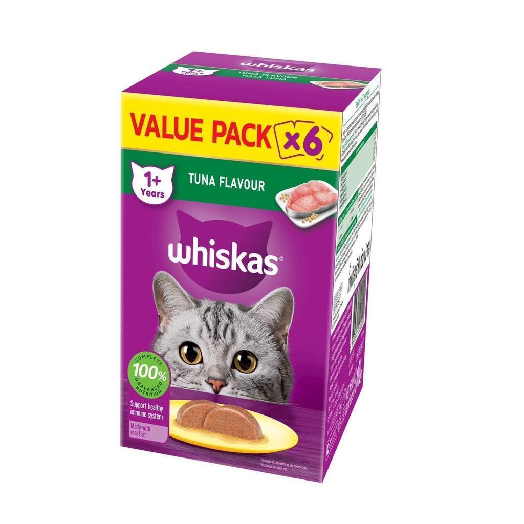 [6 ซอง] Whiskas Value Pack วิสกัส ชุดสุดคุ้ม อาหารแมวชนิดเปียก 80g (1 กล่อง มี 6 ซอง)
