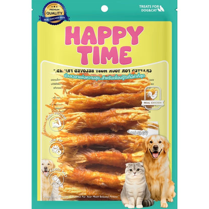 [ไซส์ L] HappyTime ขนมสุนัข ไก่เจอร์กี้ ไก่กรอบอบแห้ง ขนมหมาโปรตีนสูง หอมอร่อย เคี้ยวง่าย สำหรับสุนัขทุกสายพันธุ์