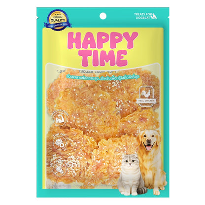[ไซส์ L] HappyTime ขนมสุนัข ไก่เจอร์กี้ ไก่กรอบอบแห้ง ขนมหมาโปรตีนสูง หอมอร่อย เคี้ยวง่าย สำหรับสุนัขทุกสายพันธุ์