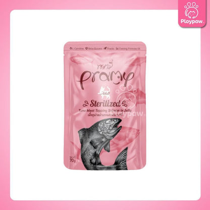 [ยกลัง 48 ซอง] Pramy Functional Sterilized อาหารเปียกแมวทำหมัน 70g สูตรสำหรับแมวทำหมัน