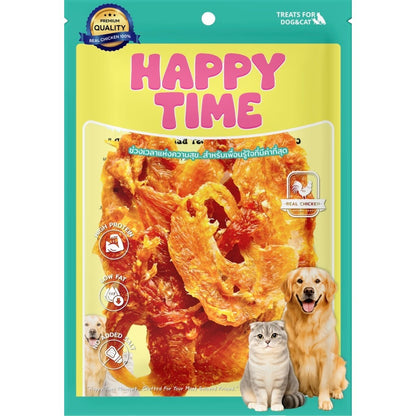 [ไซส์ L] HappyTime ขนมสุนัข ไก่เจอร์กี้ ไก่กรอบอบแห้ง ขนมหมาโปรตีนสูง หอมอร่อย เคี้ยวง่าย สำหรับสุนัขทุกสายพันธุ์