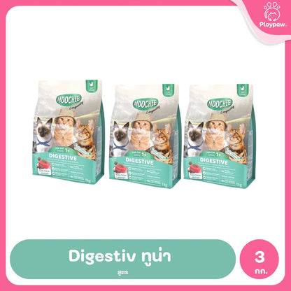 [แพ็ค 3*1 กก.] Moochie Cat Kibble Longevity อาหารเม็ดแมว เกรดพรีเมียม โปรตีน 30% มีพรีไบโอติก ขนาด 1kg