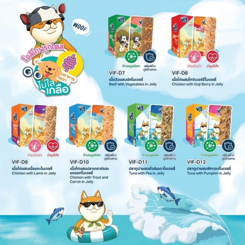 [1 ซอง] VIF Felina Canino อาหารเปียกสุนัข วิฟ เกรดพรีเมี่ยม สำหรับสุนัขทุกวัย ขนาดซอง 75 กรัม