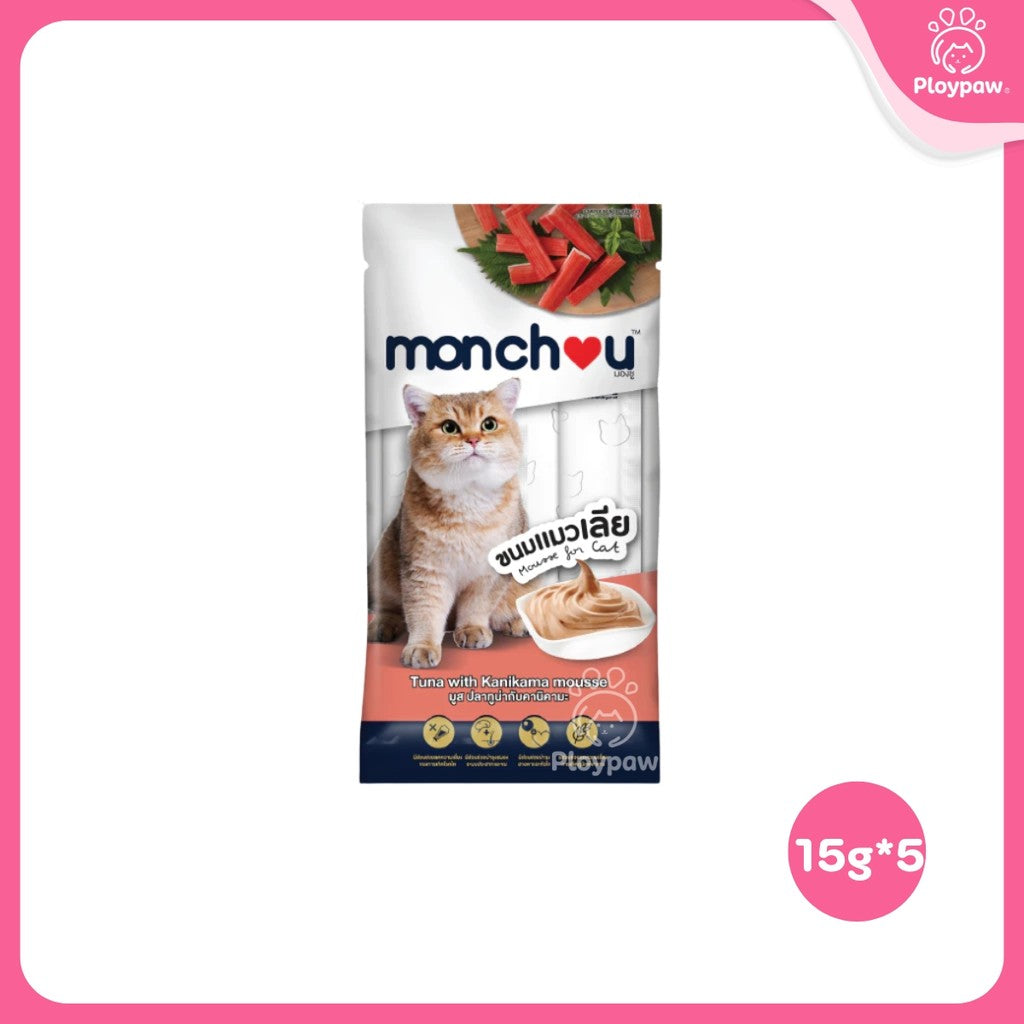 [แพ็ค 5 ซอง] monchou มองชู ขนมแมวเลีย 15 กรัม