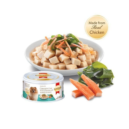 [แพ็ค 12 กระป๋อง] SmartHeart Gold สมาร์ทฮาร์ท โกลด์ อาหารสุนัข ชนิดกระป๋องขนาด 80 กรัม