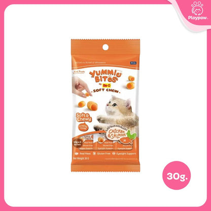 [1 แพ็ค] Me-O Yummie Bites ขนมแมวนิ่ม ฝึกแมว ขนมแมวนุ่มหนึบ สอดไส้ครีม ขนาด 30 กรัม