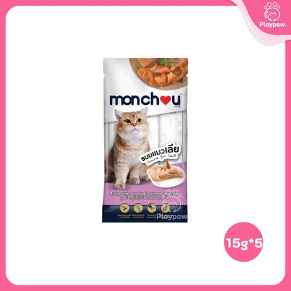 [แพ็ค 5 ซอง] monchou มองชู ขนมแมวเลีย 15 กรัม