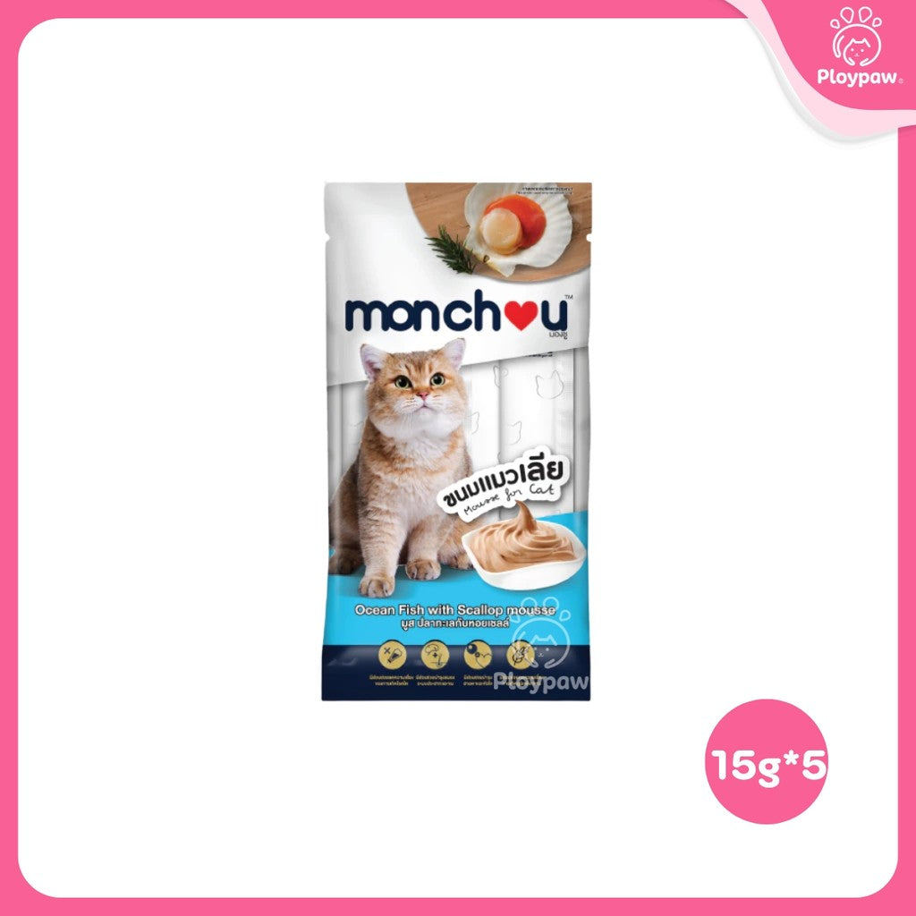 [แพ็ค 5 ซอง] monchou มองชู ขนมแมวเลีย 15 กรัม
