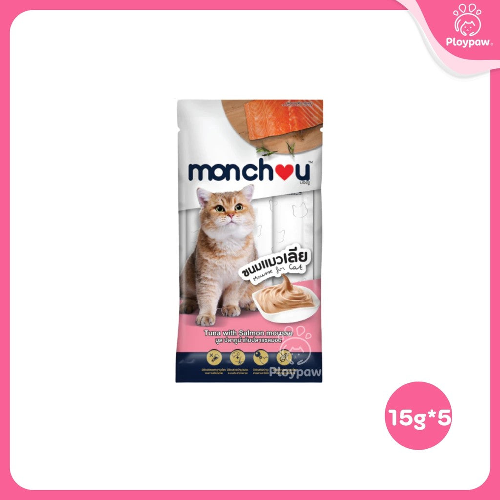 [แพ็ค 5 ซอง] monchou มองชู ขนมแมวเลีย 15 กรัม