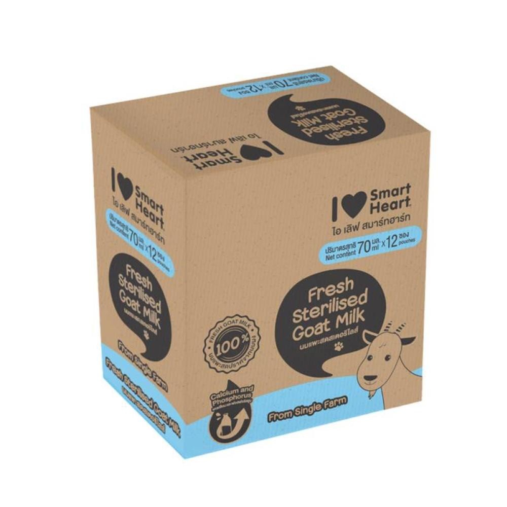 [1 ซอง]  นมแพะสมา์ทฮาร์ท I Love Smartheart Sterilised Goat Milk นมแพะสเตอริไลส์ ไอ เลิฟ สมาร์ทฮาร์ท ขนาด 70 มล.