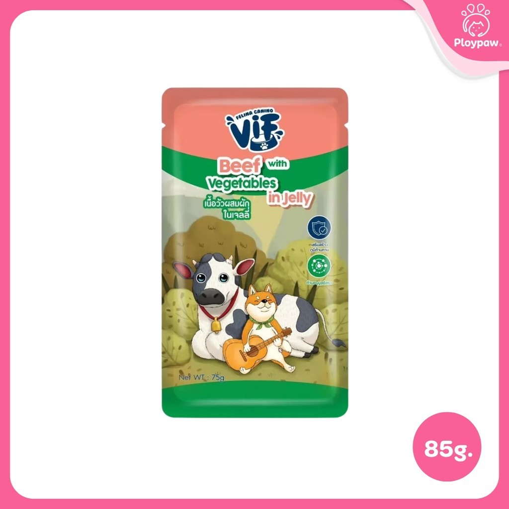 [ยกลัง 48 ซอง] VIF Felina Canino อาหารเปียกสุนัข วิฟ เกรดพรีเมี่ยม สำหรับสุนัขทุกวัย ขนาดซอง 75 กรัม
