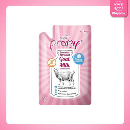 [ยกโหล 12 ซอง] นมแพะสเตอริไลส์ Sterilised Goat Milk รวมนมแพะ สำหรับสัตว์เลี้ยงทุกชนิด ขนาด 60-70 มล.