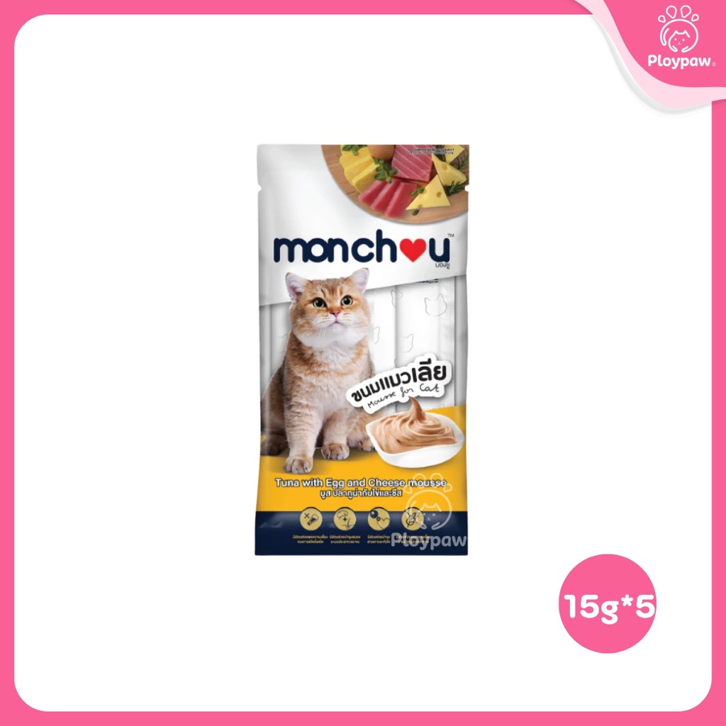 [แพ็ค 5 ซอง] monchou มองชู ขนมแมวเลีย 15 กรัม