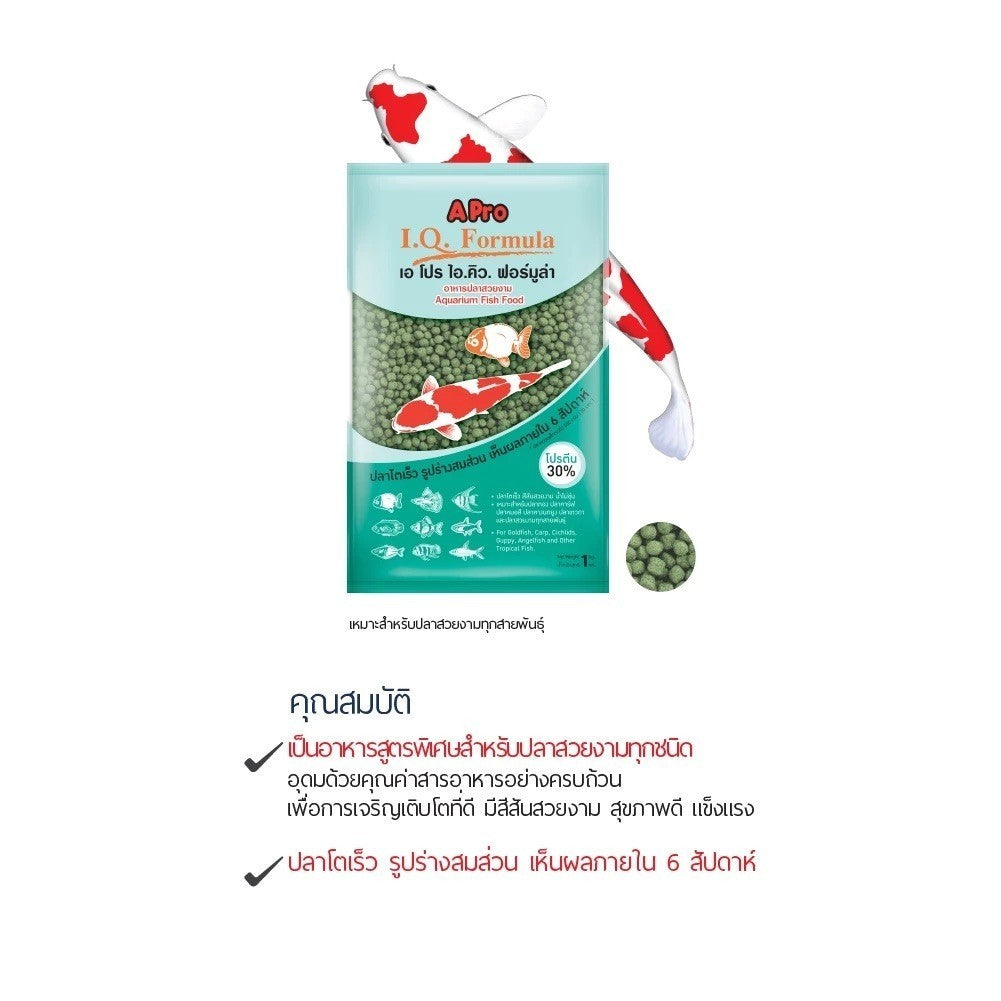 [ยกกระสอบ 24*1kg] A-Pro IQ Formula เอ โปร ไอคิว ฟอร์มูล่า อาหารปลาสวยงาม อาหารปลาเขตร้อน โปรตีน 30% มี 2 สูตร