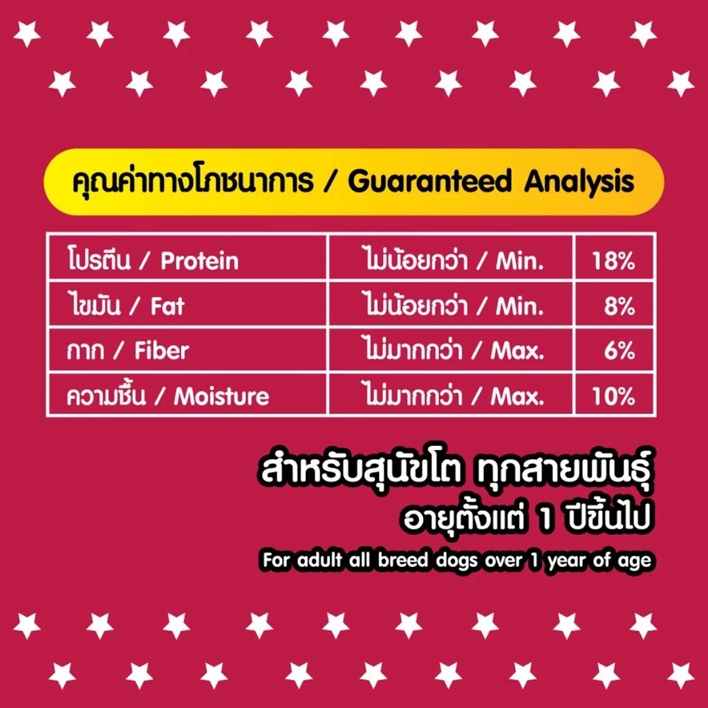 [ยกกระสอบ 20 กก.] BingoStar อาหารสุนัขโต เม็ดรูปดาว โปรตีนจากปลา มี Synbiotic โอเมก้า 3&6 สำหรับสุนัขอายุ 1 ปีขึ้นไป