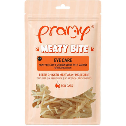 [1 ซอง] Pramy Meaty Bite ขนมแมวเนื้อนิ่ม สันในไก่แท้ โปรตีนสูง 40% Soft & Chewy ขนาด 30g มี 12 สูตร